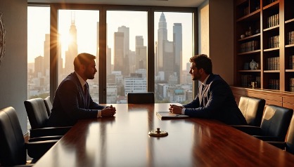 a group of men sitting at a table